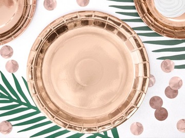 Тарелки на день рождения в форме курицы из розового золота, БОЛЬШИЕ x6