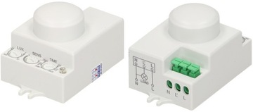 Микроволновой датчик движения, мини, 360/180 градусов. IP20, 1200 Вт