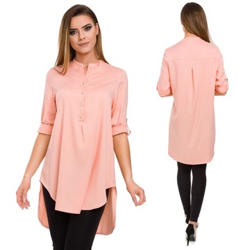 СВОБОДНАЯ, АССИММЕТРИЧНАЯ ДЛИННАЯ РУБАШКА, ЦВЕТ R - 46