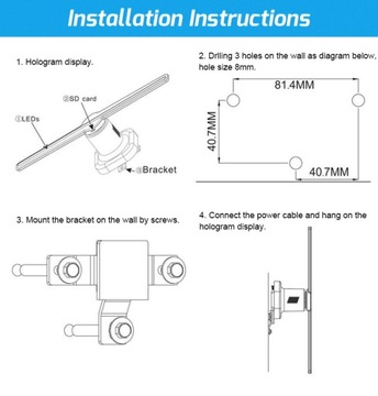 СОВРЕМЕННЫЙ ВИД РЕКЛАМНОЙ ГОЛОГРАММЫ 3D 320 LED WIFI