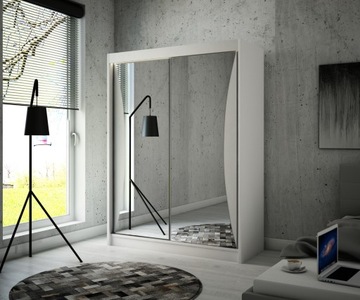 Szafa Przesuwna Biała Garderoba 150cm LED