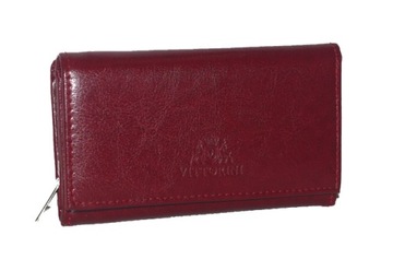 Vittorini damski skórzany portfel bordo 014 S