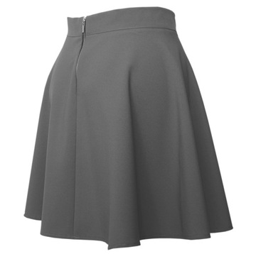 CIEMNOSZARA SPÓDNICA ROZKLOSZOWANA SZARA 34 XS