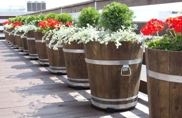 Большой садовый вазон, деревянный вазон Д35Х31