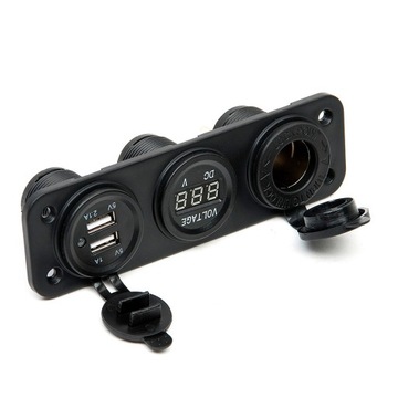Гнездо прикуривателя QUAD MOTO ВОЛЬТМЕТР 2x USB 2A