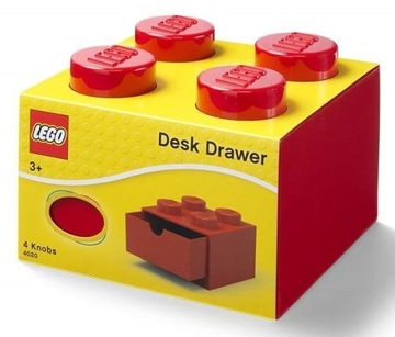 LEGO pojemnik plastikowy - Szuflada LEGO Brick 4 Czerwony 16x16x11 cm