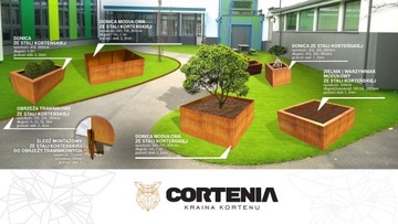Газон EDGES Corten сталь 0,6 h 18 см бетон