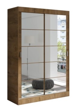 Szafa Przesuwna 120cm Dąb Lefkas + Lustro KUBA 2