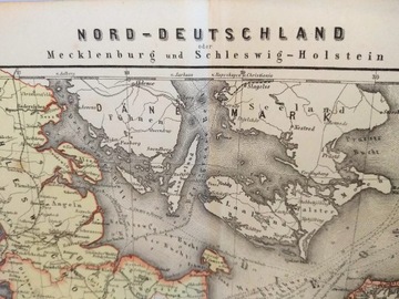 STARA MAPA NORD - DEUTSCHLAND GRAFIKA 1869