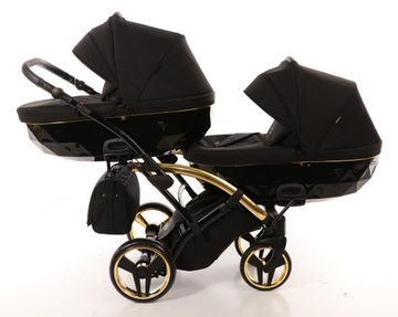 JUNAMA TAKO коляска для двойни Duo SLIM 2в1 золотой