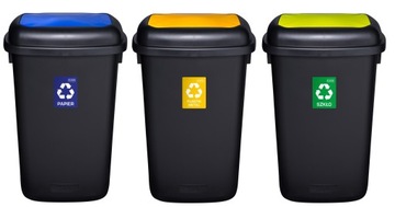 Комплект контейнеров для сортировки мусора 4х90л + МЕШКИ