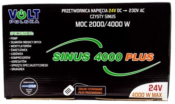 ПРЕОБРАЗОВАТЕЛЬ НАПРЯЖЕНИЯ ТОКА 24В 230В 4000 SINUS PL