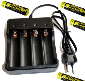 Ładowarka szybka +4x akumulator-Ion 4800mAh 18650 3,7V