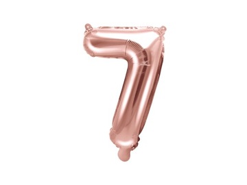 BALON FOLIOWY Cyfra 7 ROSE GOLD 100cm na HEL róż1m