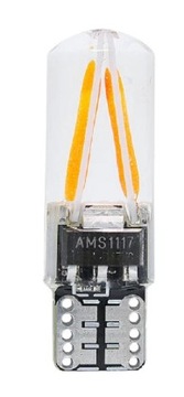 СВЕТОДИОДНАЯ ЛАМПА НА НИТИ COB W5W T10 12V 24V БЕЛАЯ