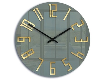 Zegar ścienny ModernClock SLIM Szaro-Złoty CICHY