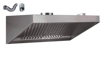 Okap Gastronomiczny S 200x100x40 Filtr Nowy Rura