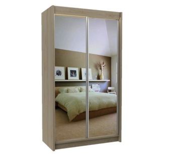 Szafa 120 cm przesuwna dąb sonoma + lustro D120