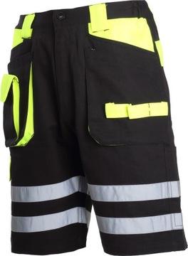 SPODNIE KRÓTKIE 100% BAWEŁNA, CZARNO-ŻÓŁTE, ROZMIAR 2XL