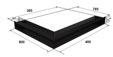 Решетка люфт-пластина SF 800x400x90 черный левый металлический вход