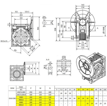 Мотор-редуктор 1,5 кВт, 400 В, мотор-редуктор DKM 090