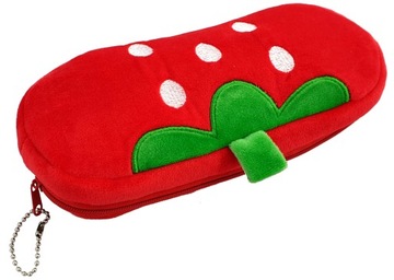 Пенал, плюшевая КОСМЕТИЧКА КЛУБНИКА