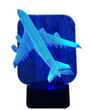 Светодиодный 3D САМОЛЕТ BOEING 7 ЦВЕТОВ Светодиодный ночник