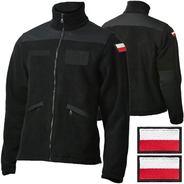 POLAR WOJSKOWY CZARNY POLICYJNY 700gr KURTKA r. S