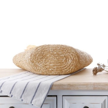 СОЛОМНАЯ СУМКА ПЛЯЖНАЯ КОРЗИНА С ДЕРЕВЯННЫМИ РУЧКАМИ