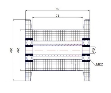 РОЛИКОВЫЙ РЕМЕНЬ КАБЕЛЬ ПРОФИЛИРОВАННЫЕ РОЛИКИ с 90 отверстиями 15 мм