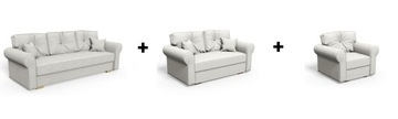 KANAPA sofa WERSALKA FOTEL duży ZESTAW 3+2+1 HIT