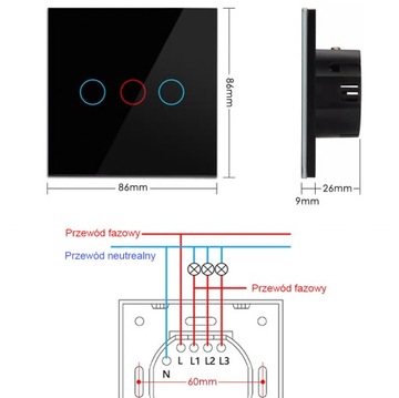 НАСТЕННЫЙ ВЫКЛЮЧАТЕЛЬ TUYA 1CC WIFI+RF Черный Tuya NEO