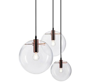 LAMPA SZKLANA WISZĄCA KULA ROSE GOLD LASSI 20 CM APP039