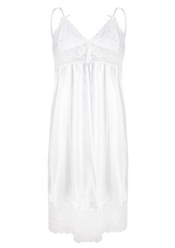 KAREN AGATHA haleczka z satyny *XL* BIEL ślub