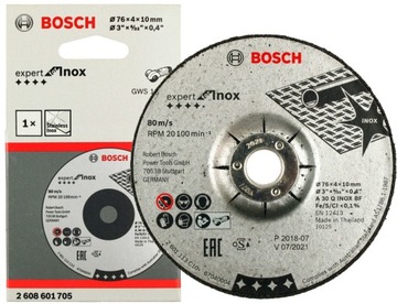 BOSCH TARCZA KORUNDOWA GWS 10,8-76 V-EC 76mm/4,0mm