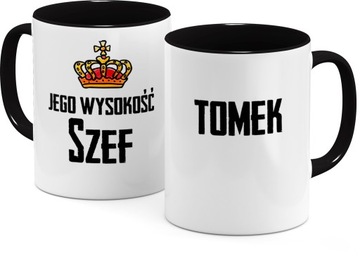 KOLOROWY KUBEK SZEFA SZEFOWEJ KIEROWNICZKI + IMIĘ