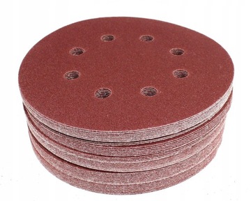 ШЛИФОВАЛЬНЫЕ ДИСКИ БУМАГА С 8 ОТВЕРСТИЯМИ VELCRO 125 гр 80