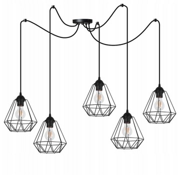 LAMPA SUFITOWA KOSZ LOFT DIAMENT PAJĄK5 DRUCIAKE27