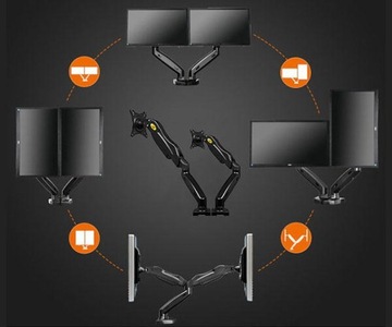 Поворотный настольный ДЕРЖАТЕЛЬ ДЛЯ ДВУХ МОНИТОРОВ 17–30 ФУТОВ