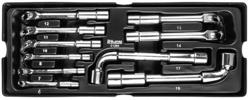 Klucze fajkowe 6-19mm 10 elem WKŁAD SZAFKI C1204