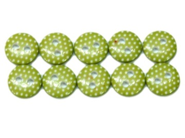 GUZIKI 10mm KROPKI groszki OLIWKOWE 10szt