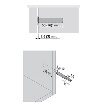 Переходник TIP-ON 956.1004 956.1201 BLUM короткий серый