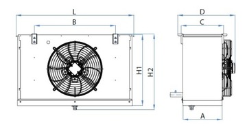 МОРОЗИЛЬНЫЙ ИСПАРИТЕЛЬ МОЩНОСТЬ ОХЛАДИТЕЛЯ 7,7 кВт, НАГРЕВАТЕЛИ