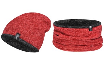 Czapka DWUSTRONNA + komin komplet na jesień 44-46