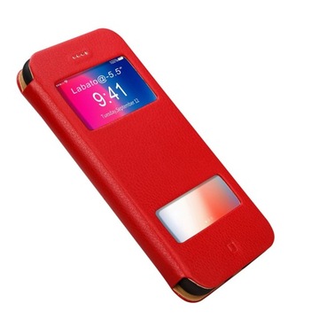 Etui skórzane iPhone 7+ Plus 8+ Plus czerwone