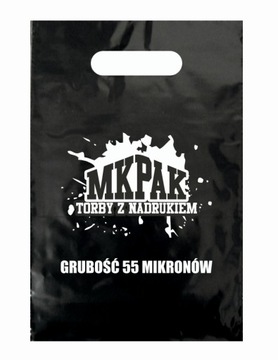 REKLAMÓWKI CZARNE Z NADRUKIEM 20X30 200 SZT
