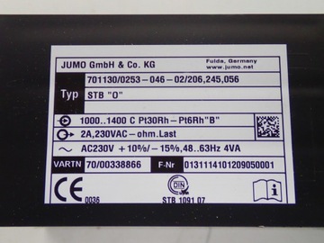 Ограничитель температуры JUMO 1000-1400 градусов Цельсия