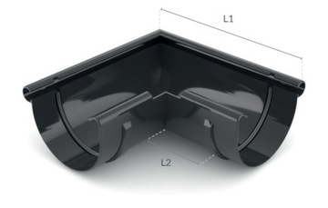 Угол желоба НАРУЖНЫЙ 125мм Bryza ЧЕРНЫЙ ЧЕРНЫЙ