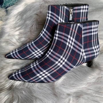 Темно-синие ботильоны ZARA, размер 39, возможность в клетку