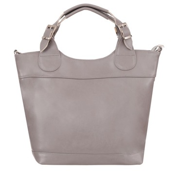 SZARA SKÓRZANA TOREBKA SKÓRA SHOPPER BAG ZARKA A4